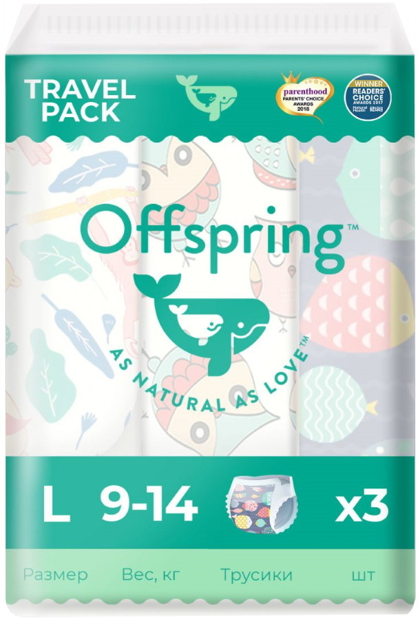 Подгузники-трусики Offspring Pants L / 3 pcs