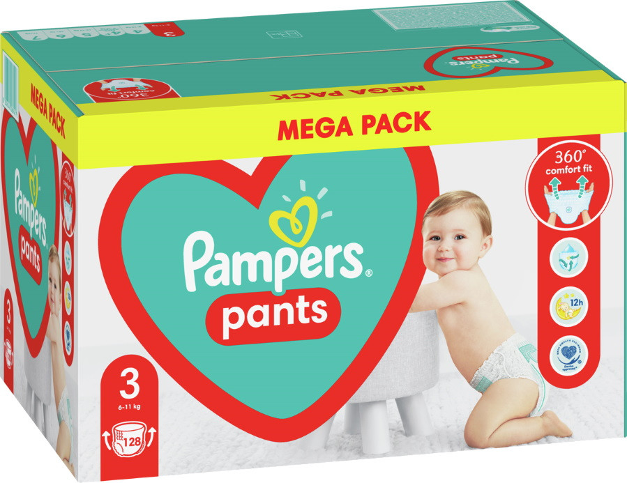 Подгузники-трусики Pampers Pants 3 / 128 pcs