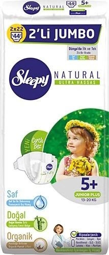 Підгузки Sleepy Natural Diapers 5 Plus / 44 pcs