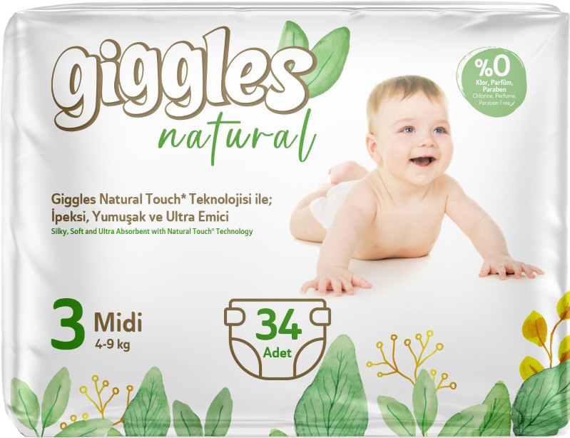 Підгузки Giggles Natural 3 / 34 pcs
