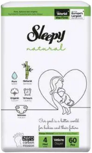 Підгузки Sleepy Natural Diapers 4 / 60 pcs