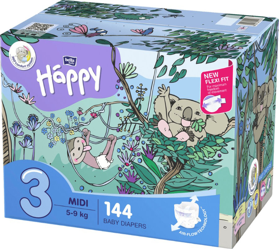 Подгузники Bella Baby Happy Midi 3 / 144 pcs