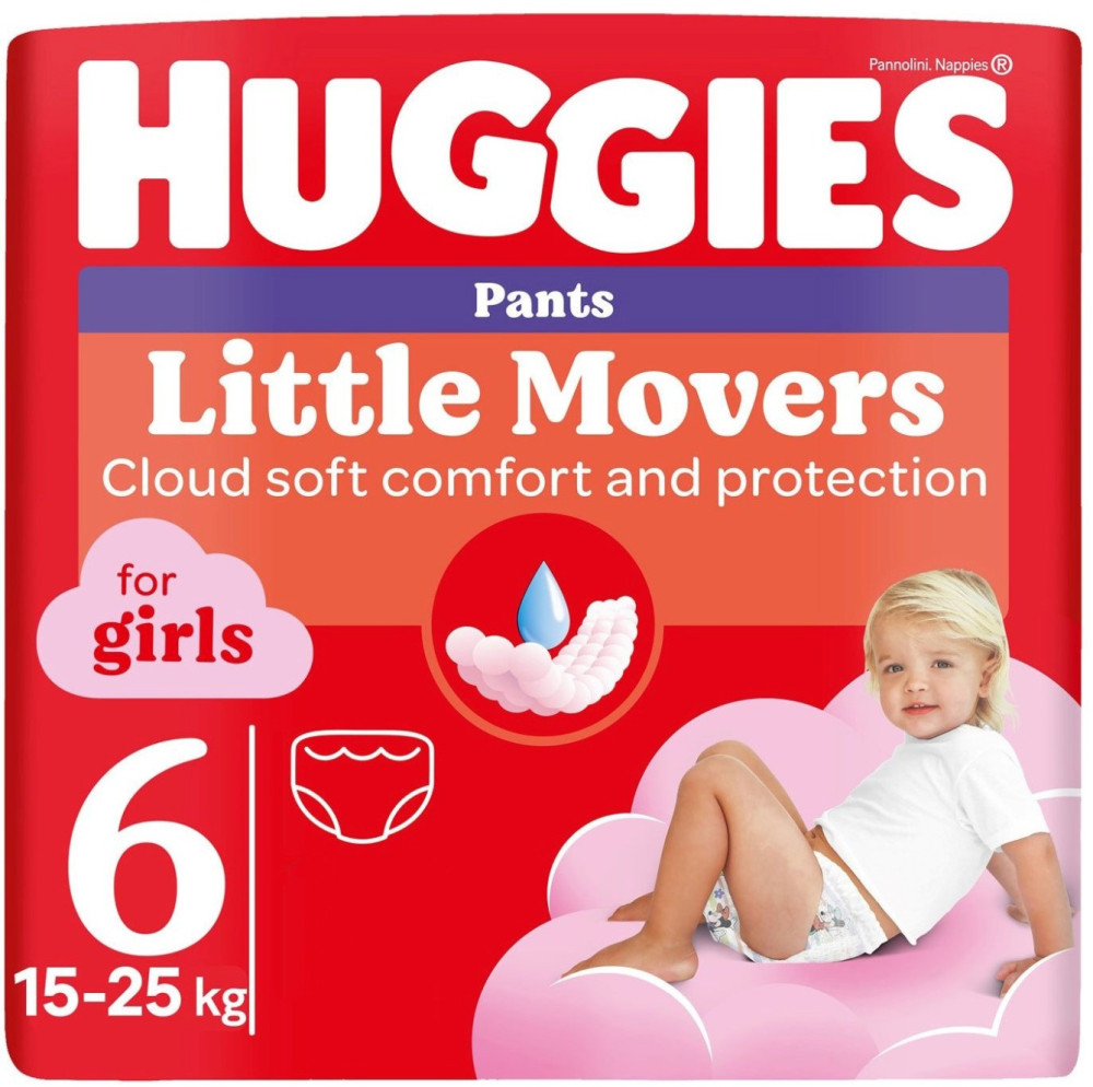 Подгузники-трусики Huggies Little Movers Pants For Girls 6 / 30 pcs