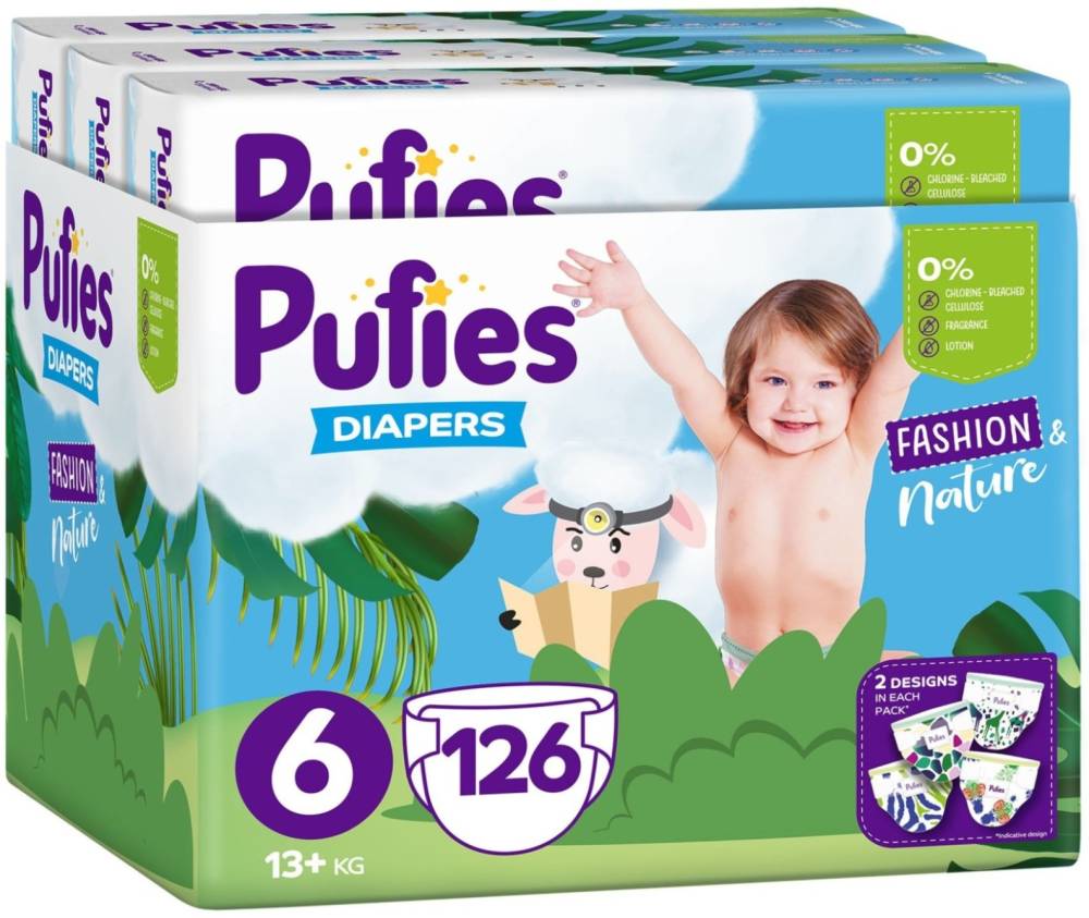 Подгузники Pufies Fashion & Nature 6 / 126 pcs