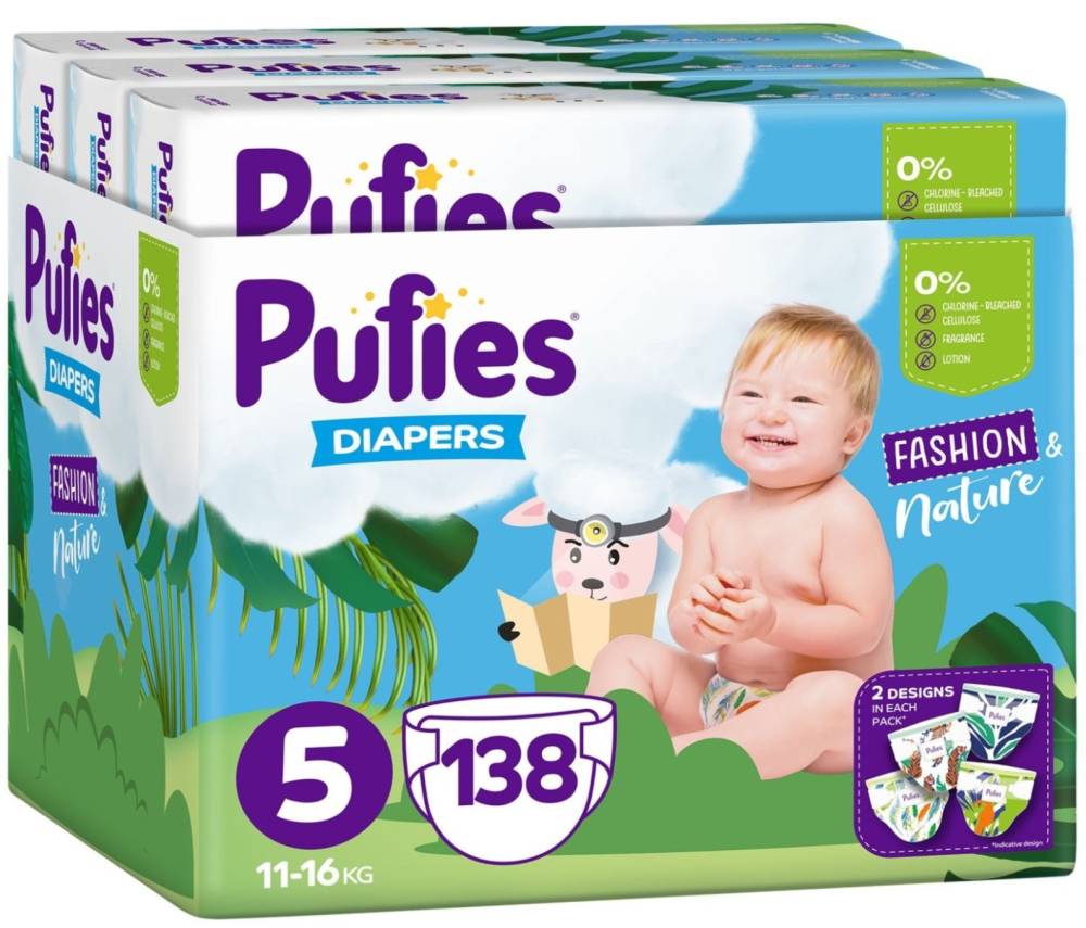Подгузники Pufies Fashion & Nature 5 / 138 pcs