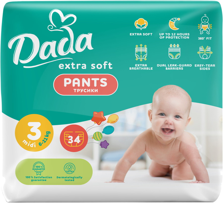 Подгузники-трусики Dada Extra Soft Pants 3 / 136 pcs