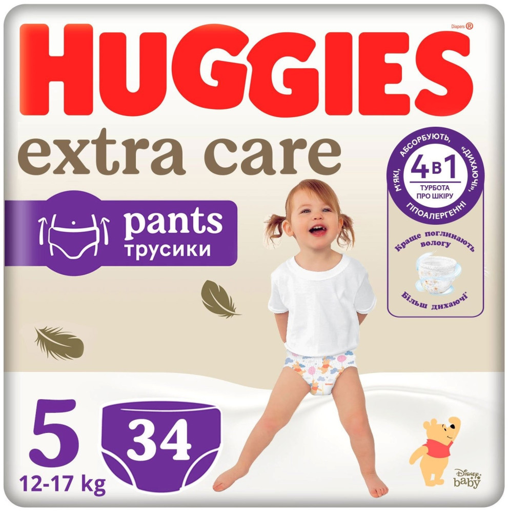 Подгузники-трусики Huggies Extra Care Pants 5 / 34 pcs