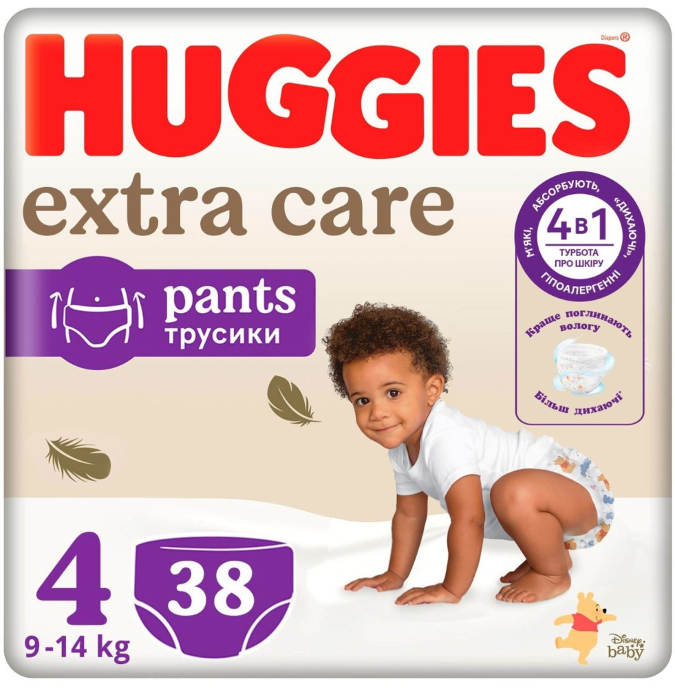 Подгузники-трусики Huggies Extra Care Pants 4 / 38 pcs