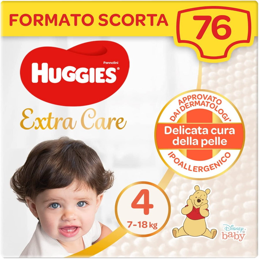 Подгузники Huggies Extra Care 4 / 76 pcs
