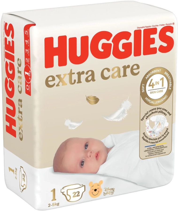 Підгузки Huggies Extra Care 1 / 22 pcs