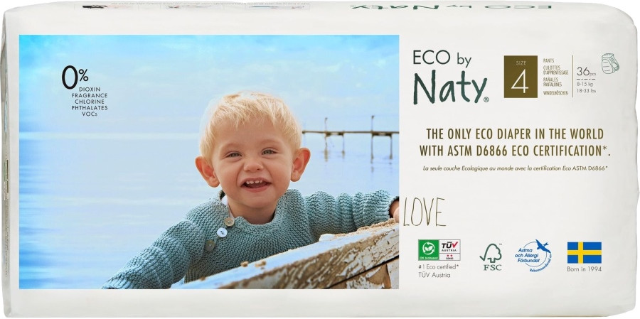 Подгузники-трусики Naty Eco Pants 4 / 36 pcs