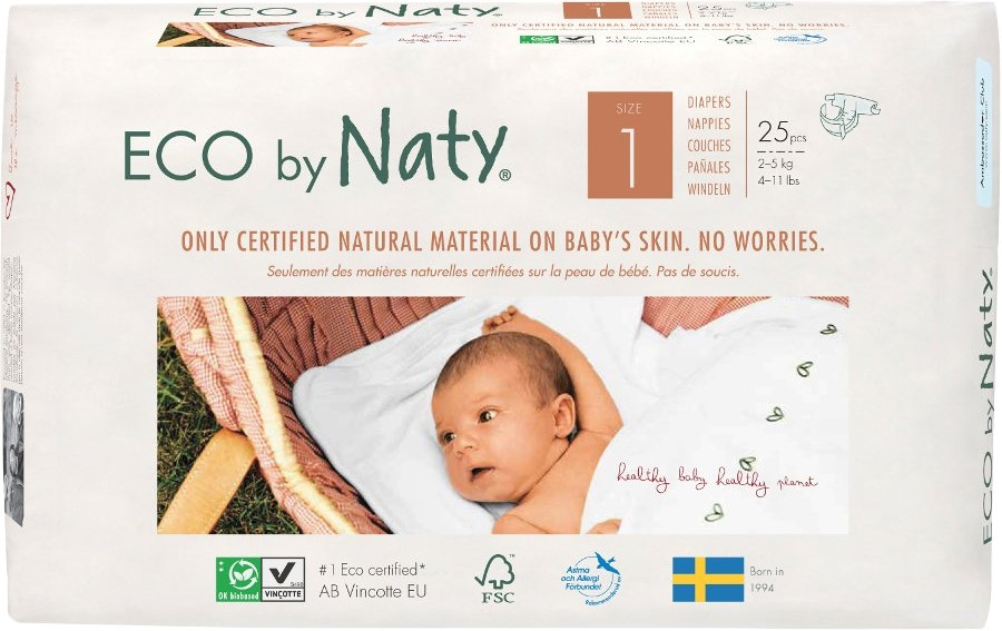 Подгузники Naty Eco 1 / 25 pcs