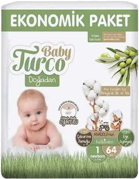 Підгузки Baby Turco Diapers Newborn / 64 pcs