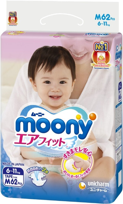 Підгузки Moony Diapers M / 62 pcs