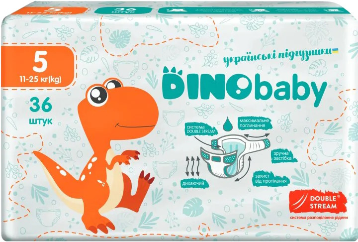 Підгузки Dino Baby Diapers 5 / 36 pcs