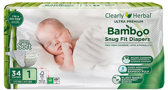 Підгузки Clearly Herbal Bamboo 1 / 34 pcs