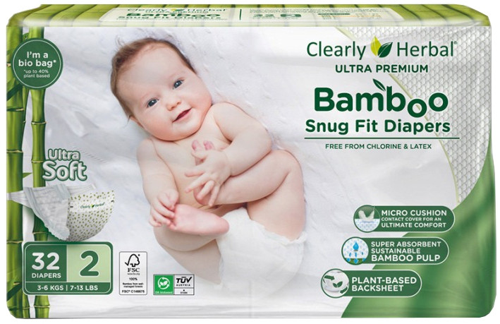 Підгузки Clearly Herbal Bamboo 2 / 32 pcs