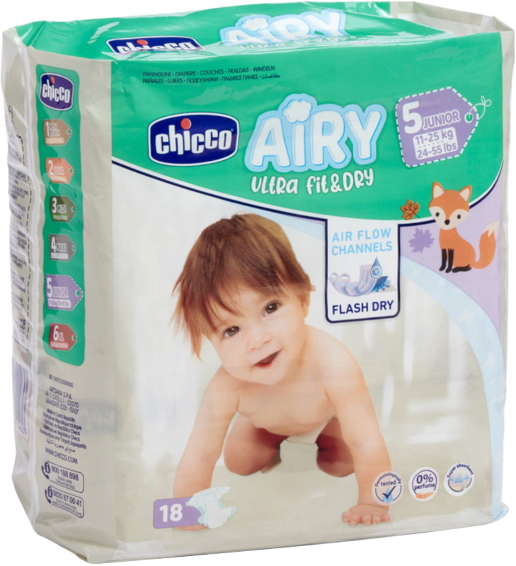 Підгузки Chicco Airy 5 / 18 pcs