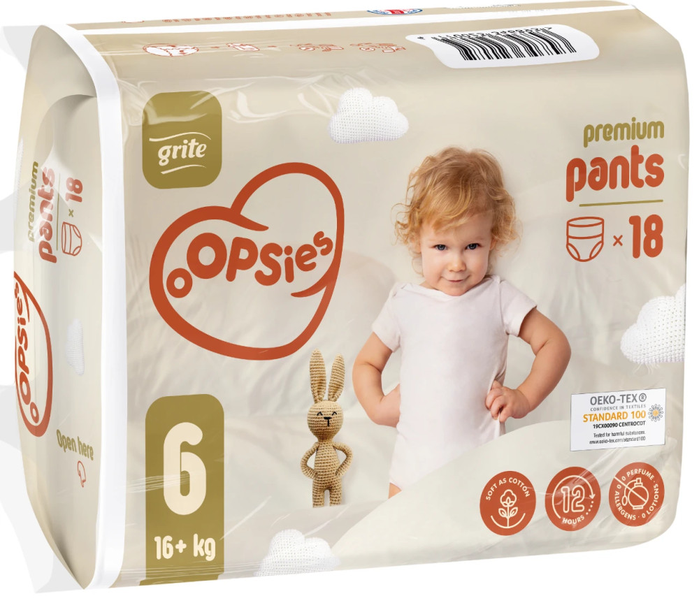 Подгузники Grite Oopsies Premium 6 / 18 pcs