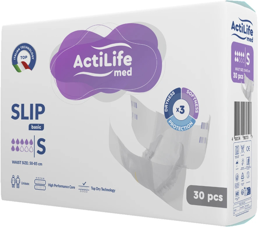 Подгузники-трусики ActiLife Med Slip Basic S / 30 pcs