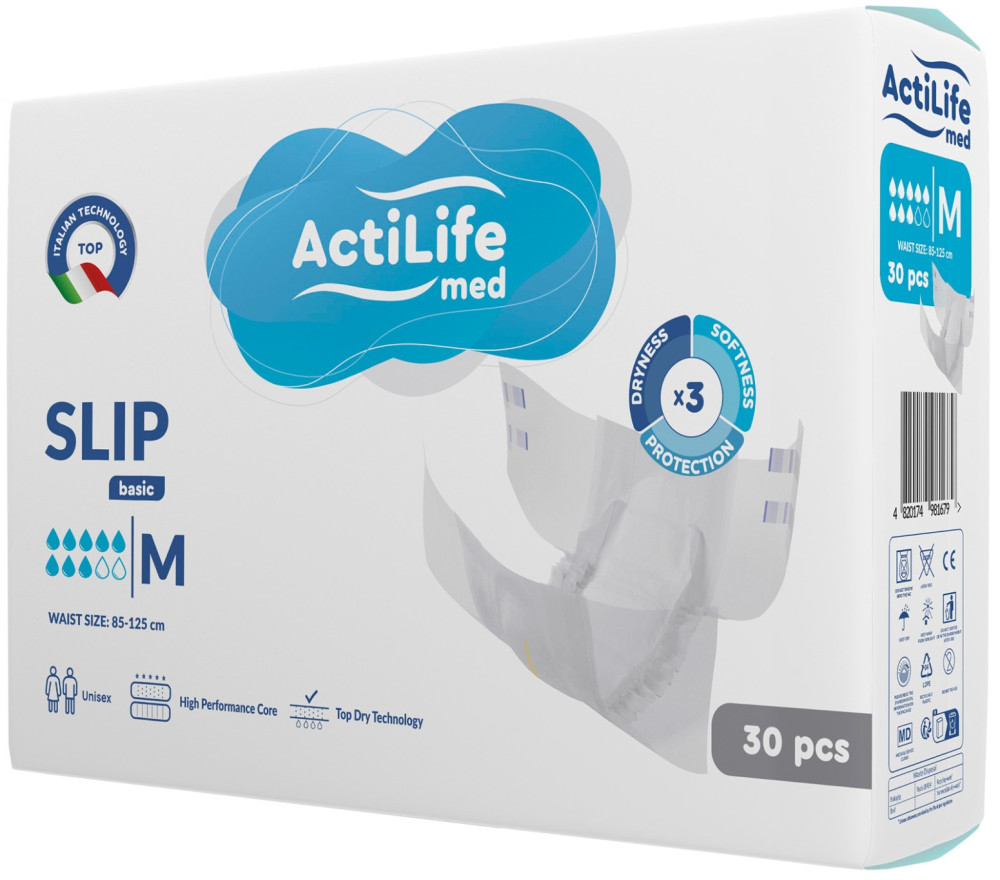 Подгузники-трусики ActiLife Med Slip Basic M / 30 pcs