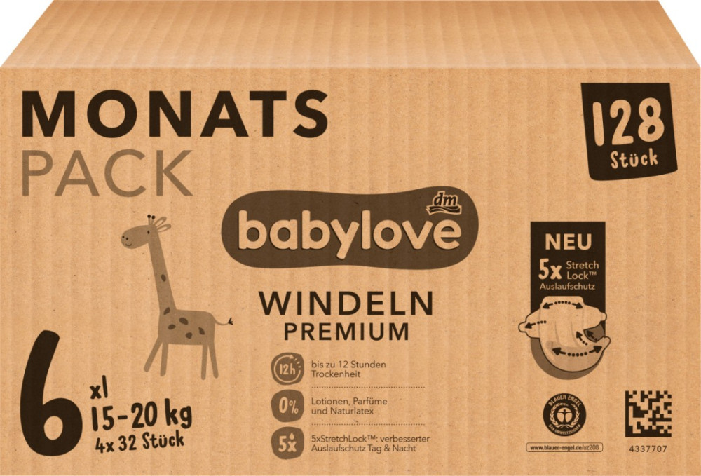 Підгузки Babylove Premium 6 / 128 pcs