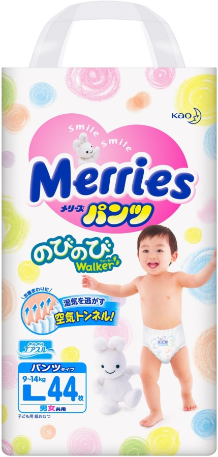 Подгузники-трусики Merries Pants L / 44 pcs