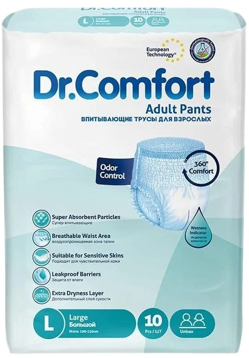 Подгузники-трусики Dr Comfort Pants L / 10 pcs