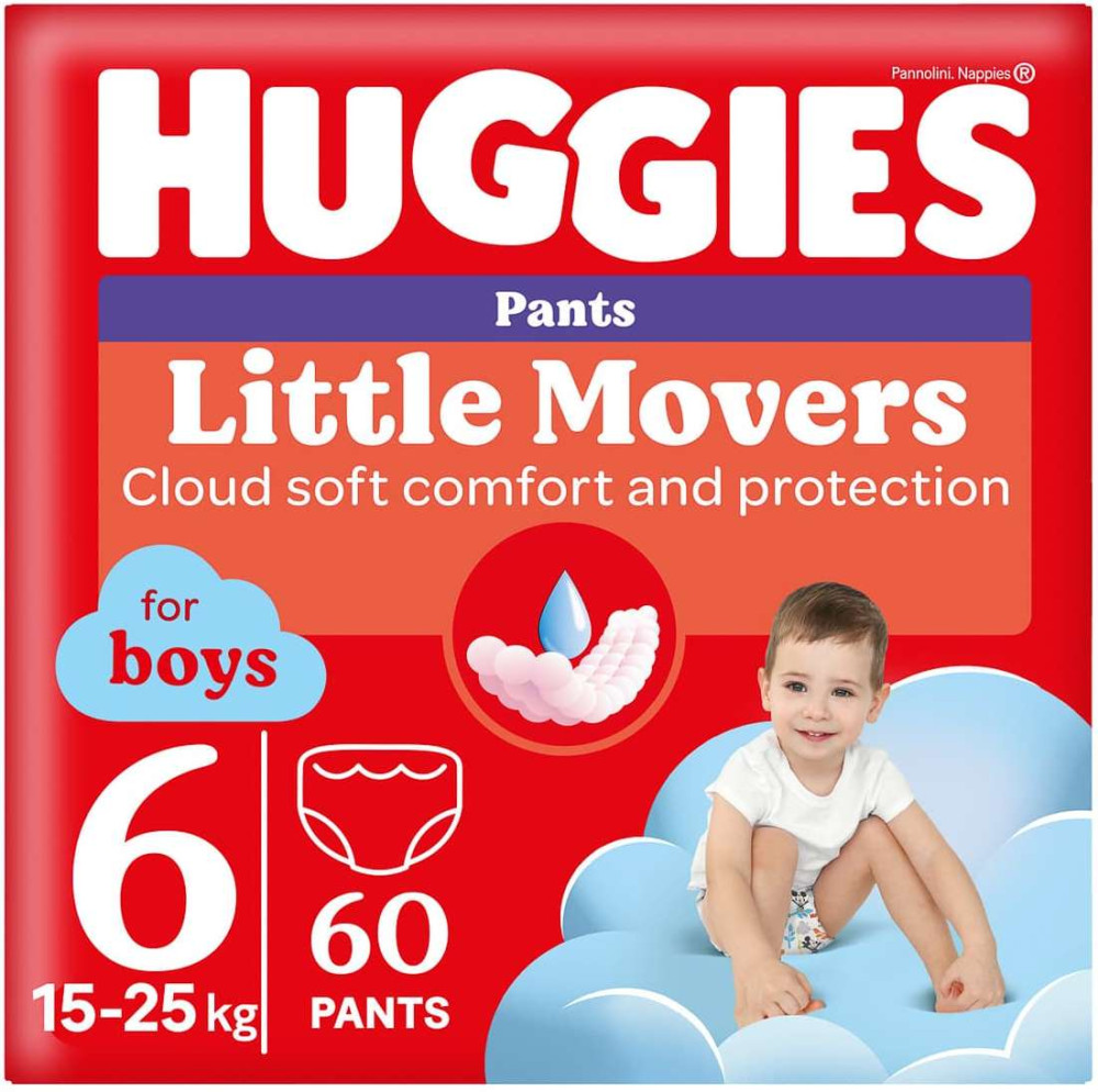 Подгузники-трусики Huggies Little Movers Pants For Boys 6 / 60 pcs