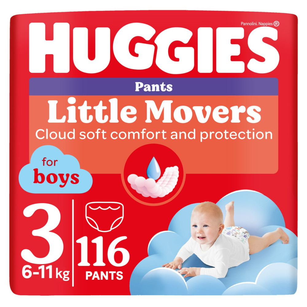 Подгузники-трусики Huggies Little Movers Pants For Boys 3 / 116 pcs