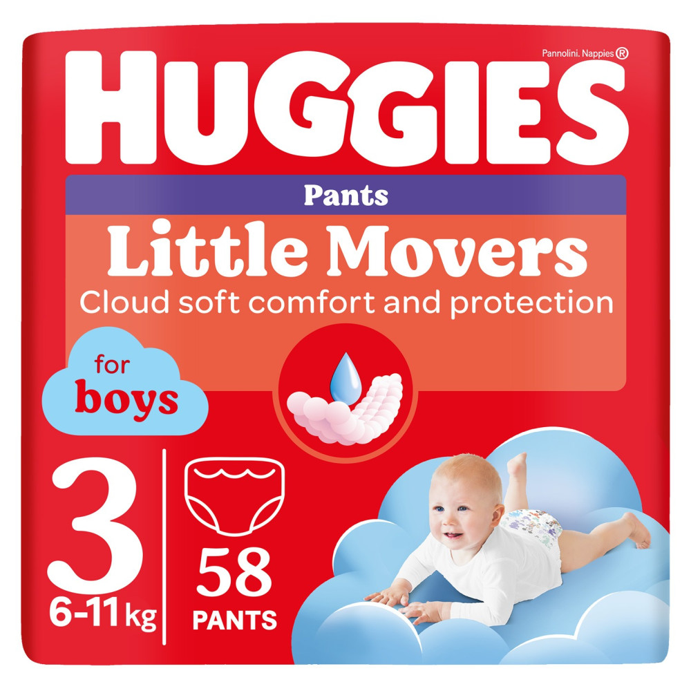 Подгузники-трусики Huggies Little Movers Pants For Boys 3 / 58 pcs