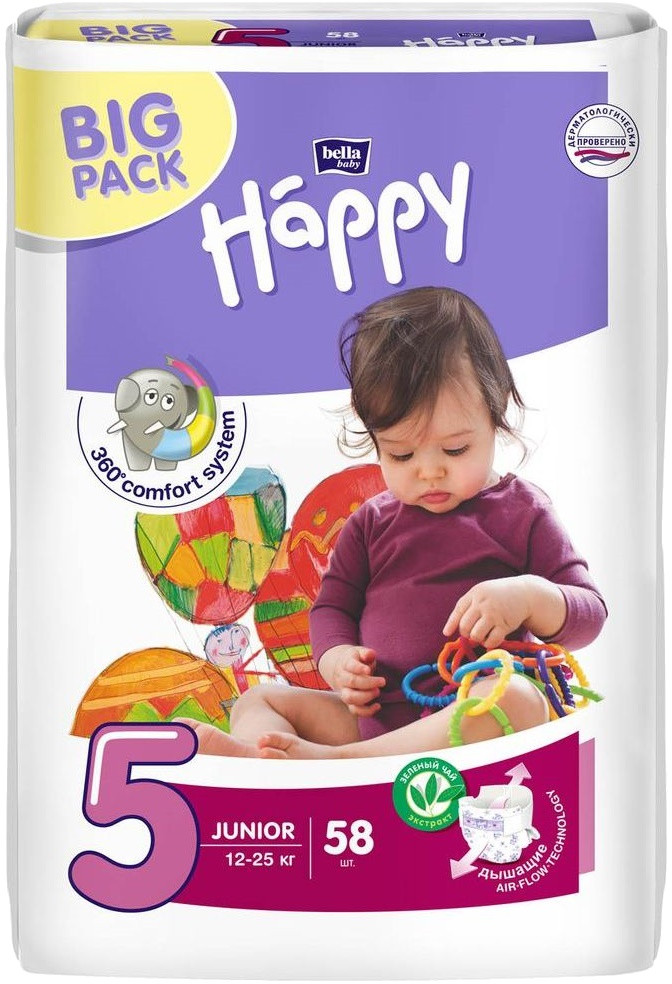 Подгузники Bella Baby Happy Junior 5 / 58 pcs