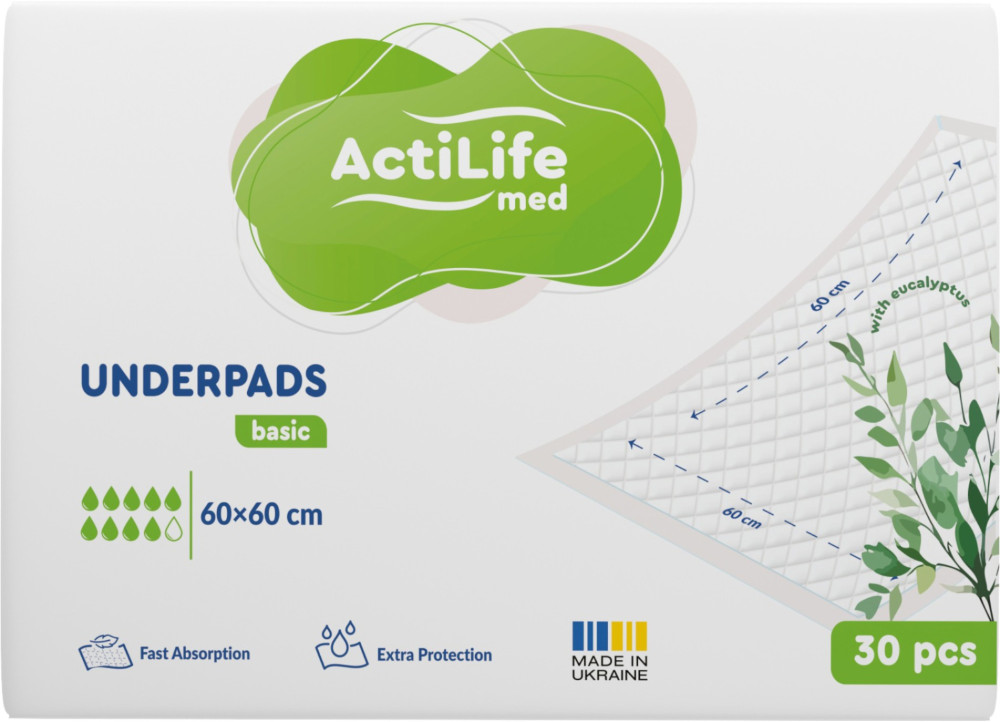 Пеленки ActiLife Med Basic Underpads 60x60 / 30 pcs