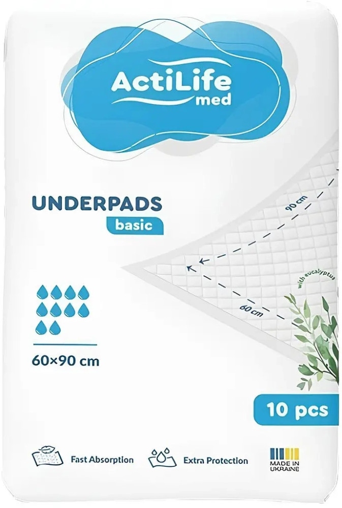Пеленки ActiLife Med Basic Underpads 60x90 / 10 pcs