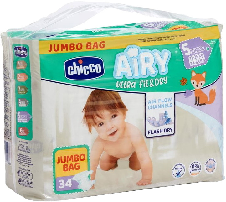 Підгузки Chicco Airy 5 / 34 pcs