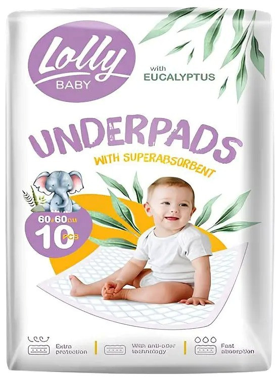 Пеленки Lolly Underpads 60x60 / 10 pcs