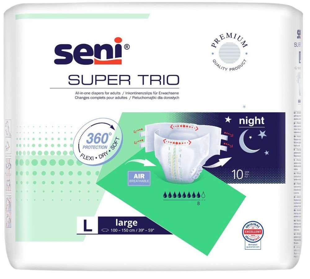 Подгузники Seni Super Trio Night L / 10 pcs