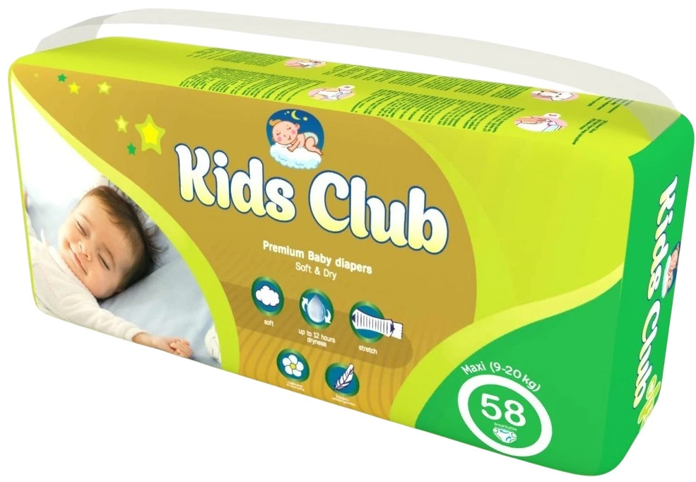 Підгузки Kids Club Soft&Dry 4 / 58 pcs