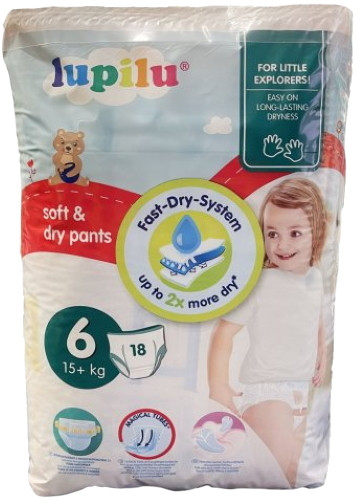 Подгузники-трусики Lupilu Soft and Dry Pants 6 / 18 pcs