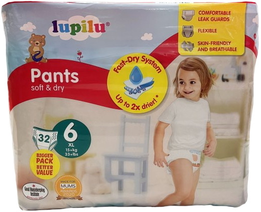 Подгузники-трусики Lupilu Soft and Dry Pants 6 / 32 pcs
