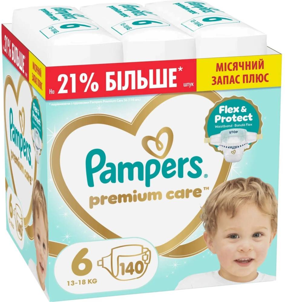 Подгузники Pampers Premium Care 6 / 140 pcs