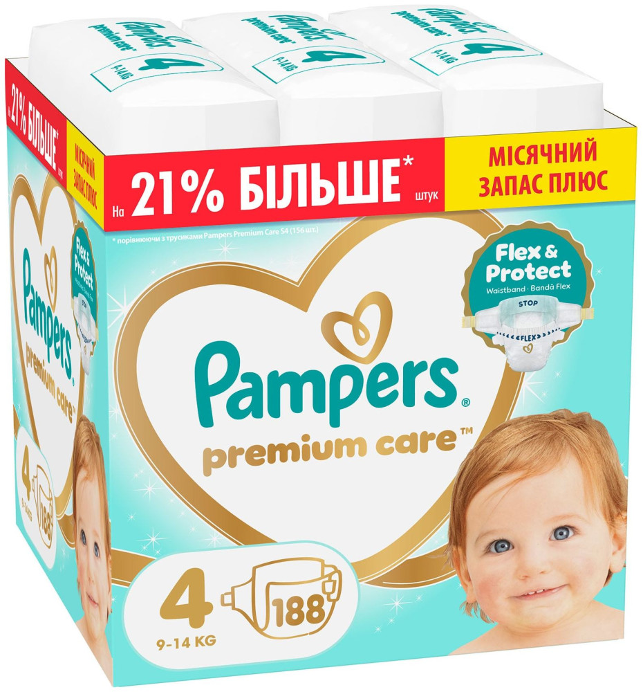 Підгузки Pampers Premium Care 4 / 188 pcs