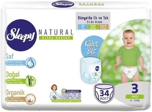 Подгузники Sleepy Natural Diapers 3 / 34 pcs