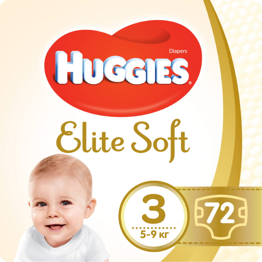 Підгузки Huggies Elite Soft 3 / 72 pcs