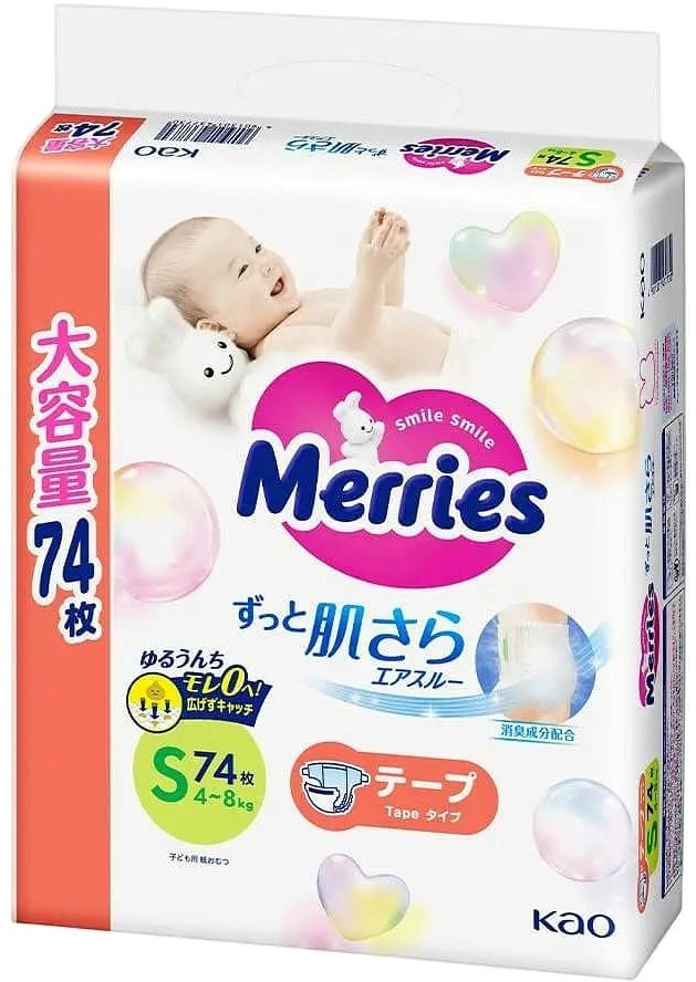 Підгузки Merries Diapers S / 74 pcs