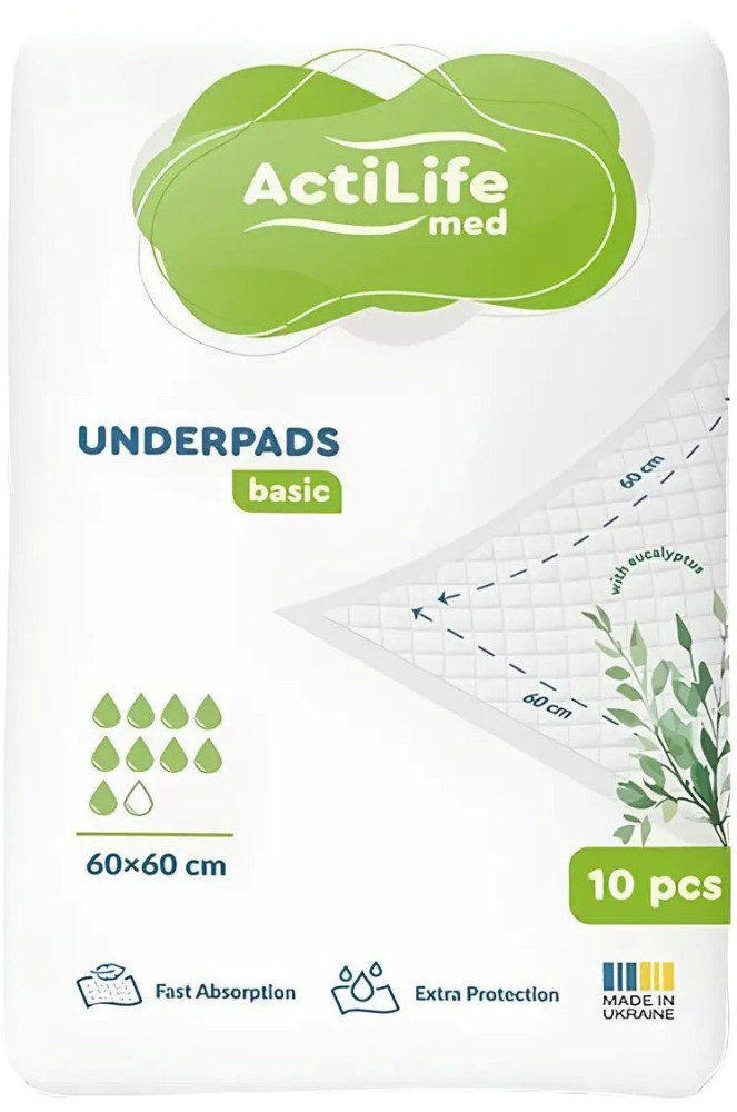 Пелюшки ActiLife Med Basic Underpads 60x60 / 10 pcs