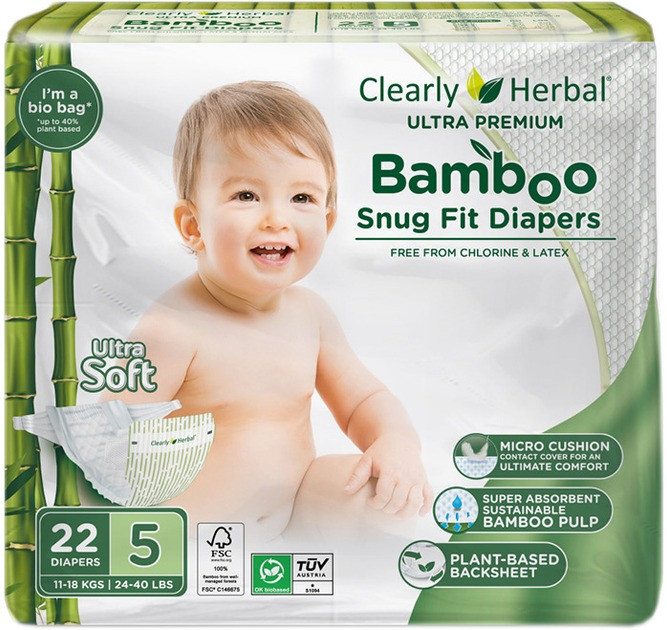 Підгузки Clearly Herbal Bamboo 5 / 22 pcs
