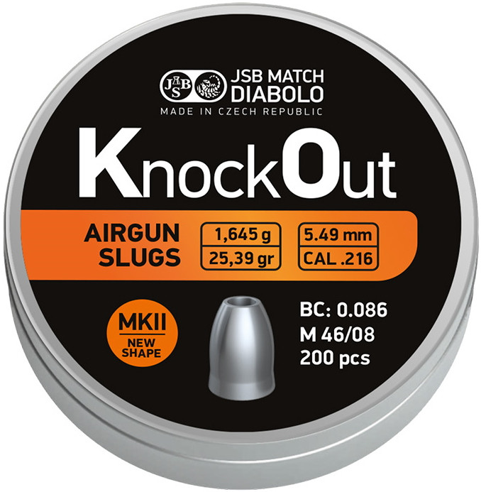 Пули и патроны JSB KnockOut MKII 5.49 mm 1.645 g 200 pcs (546222-200)