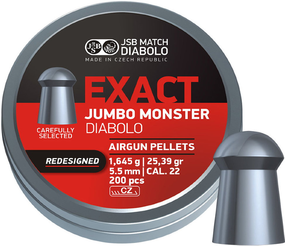 Пули и патроны JSB Exact Jumbo Monster Diabolo Redesigned 5.5 mm 1.645 g 200 pcs