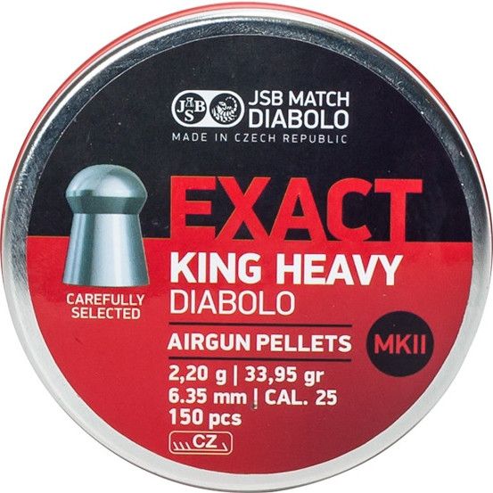 Пули и патроны JSB Diablo Exact King Heavy MKII 6.35 mm 2.2 g 150 pcs (14530557)